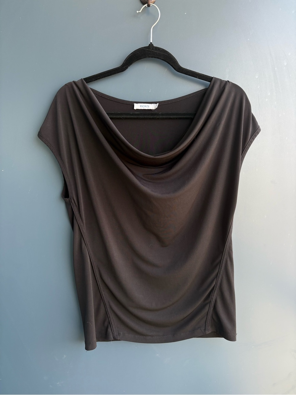 Ricki's Black Draped Cowl-Neck Blouse